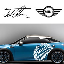 MINI COOPER 미니쿠퍼 튜닝 데칼 차량용 스티커, 1.미니 날개, 중, 블랙