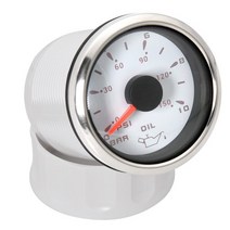 52mm 오일 압력 게이지 10 바 7 색 백라이트 미터 해양 보트 요트 자동차 차량용 프레스 센서 9 ~ 32V, 02 White
