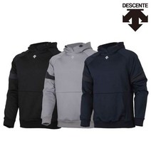 데상트 [DESCENTE] 로고 후드 티셔츠 (블랙 그레이 네이비)