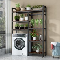 세탁기 랙 발코니 스토리지 랙 욕실 다용도실 스토리지 롤러 선반, 옵션, 10.120X30X170 화이트 탄화