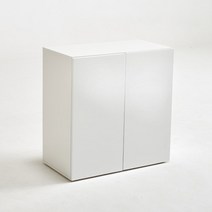 새싹가구 마틸다 800 높은 거실수납 카페장 다용도 2단 수납장, 화이트