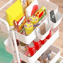이동식 무빙 튼튼한 철제트롤리 북트레이 북웨건 왜건 서빙카 카트 주방 키친 웨건, 화이트