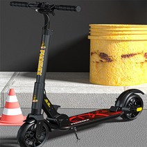 XX22HM1501 청소년 및 성인용 킥 스쿠터 최대 하중 150kg 접이식 경량 22.9cm 큰 바퀴 4단계 조절 가능 베어링, 블랙