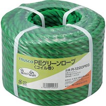 TRUSCO PE green rope green 12mm × 20m 3-strike type R-1220PEG, 1개