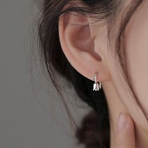 엠스타일 925 은 튤립 귀걸이 선물포장 미니 이어링 실버 데일리 여자 은침 은