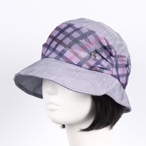 알앤에프 중년 여성 벙거지모자 버킷햇 여름 체크배색벙거지(SG-004)