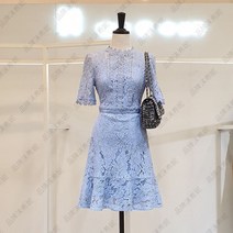 레이스 중공 A라인 원피스 하객룩 정장 오피스룩 아나운서 러블리 예쁜 돌잔치 상견례 코디 데일리 슬림핏