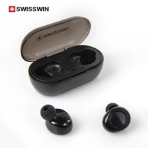 스위스윈 코드프리 완전무선 스테레오 블루투스 이어폰 TWS SLZ-007, 블랙, TWS SLZ007