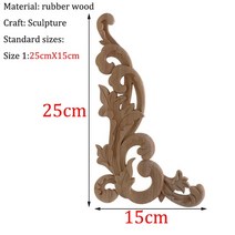 쇼파뒤 카페 인테리어 가게오픈 개업 결혼 선물 노호혼 재물복 RUNBAZEF 예쁜 나무 아플리케 장식 골동품 꽃 조각 통과 배경 벽 옷장 홈 액세서리, [16] 15.5cmX8cm