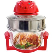 세척용이 에어프라이어 통유리 오븐 치킨 구이 통삼겹, 레드 12리터 (표준구성)