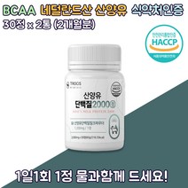 정타입 BCAA WPI 로이신 필수아미노산 네덜란드산 산양유 고트밀크 헬스 운동 전 후 단백질많은음식 유청단백 2통 60정, 2개