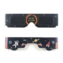100 개/몫 인증 안전 3D 종이 태양 안경 lentes vr 이클립스 뷰, [02] Astronaut