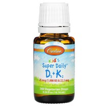 Carlson Labs 칼슨랩스 어린이용 Super Daily D3+K2 25mcg1000IU & 22.5mcg 10.16ml0.34fl oz