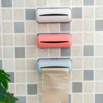 [더블제이] 벽걸이 쓰레기봉투 수납함+ 컬러풀 쓰레기봉투 _분리수거 리필 비닐봉지 10L 봉투걸이 투명봉투 음식쓰래기 100매 200매, 레드_케이스, 검정_봉투160매