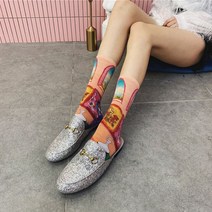 오즈디 여성 컬러 아트 명화 드로잉 스니커즈 양말 매쉬 디자인 삭스