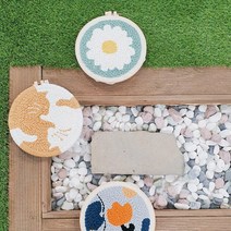 태광조명 DIY 펀치 니들 자수 동물 원형, 플라밍고, 1개