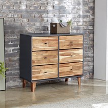 공간사이 세라 원목 와이드 서랍장, 그레이 rg1015