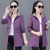 바람막이 야상 사파리 스트링 봄잠바 체크 후드집업