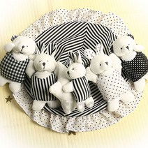 신생아 토끼곰돌이 흑백모빌 오르골 봉제인형 딸랑이 _[221010EA], 오르골포함(벌크포장)