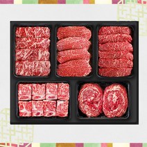 횡성한우 5구 [쿠가]혼합선물세트6[등심1팩+찜갈비1팩(700g)+안심or채끝1팩+특수부위1팩+불고기1팩총2.7kg, 1개