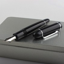 jinhao x159 만년필 블랙 아크릴 배럴 실버 클립 럭셔리 비즈니스 f nib office signature school, 하나의 펜(박스 아님), f 0.5mm