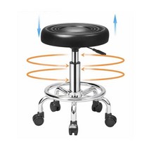 회전의자 높이조절 360도회전 바퀴 이동식 미니멀 병원의자 체어, 폭발적인 추천 모델 (도르래) 블랙, 1개