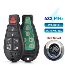 KEYYOU 크라이슬러 타운 컨트리 지프 그랜드 체로키 닷지 캘리버 M3N5WY783X IYZC01C 433Mhz 원격 키 20082010 자동차 부품 호환, 02 Model 2, Model 2
