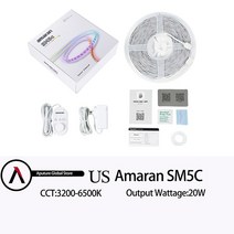 카메라 조명 방송 촬영Aputure-Amaran SM5c RGB 스마트 픽셀 LED 스트립 라이트 5 미터 확장 컨트롤 홈 라, 02 SM5c US