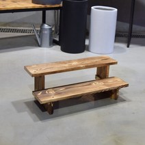 원목 우드 2단 계단 화분받침대 (중) 60x21cm, 1개