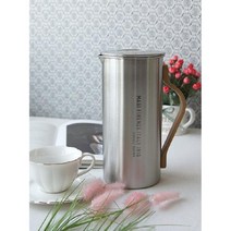 1500ml 스텐 우드 손잡이 물병 물통 저그 우유 음료 냉장 아이스 디스펜서