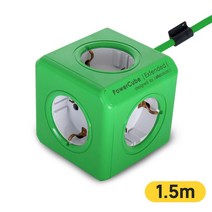 파워존 파워큐브 4000w 고용량 멀티탭 5구 1.5m 컬러 그린, 단품, 단품