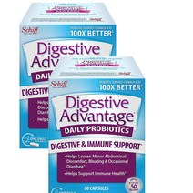 Digestive Advantage Daily Probiotic 다이제스티브 애드밴티지 프로바이오틱 80 ct 1팩, 2팩