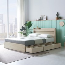 규수방 프리미엄 LED서랍형침대 매트리스 포함 세트 방문설치 3단서랍, 203(그레이)서랍형, 슈퍼싱글, 컴포트 본넬그레이 매트리스
