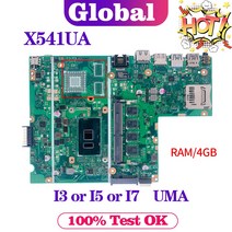 노트북 메모리 KEFU 메인 보드 X541UA ASUS X541UJ X541UAK X541U F541U A541U X541UV X541UVK I3 I5 I7 CPU 4GB8GBRA, 4.I37100U 4GB