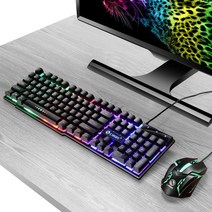 게이밍 키보드 마우스 세트 컴퓨터 자판기 개발자 게임용 사무용 피시방 기계식 화이트, 단일, GTX300 패키지 블랙