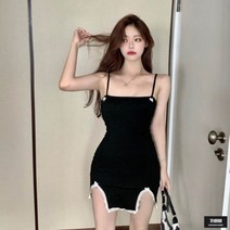 가바바 여성 나시 원피스 유니크한 트임이 매력적 슬림핏 나시 미니원피스 G51889