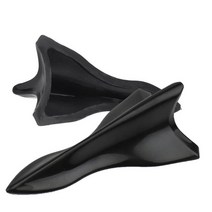 2Pcs 비바람에 견디는 탄소 섬유 검은 지붕 상어 지느러미 스포일러 날개 키트 소용돌이 발전기 바디 장식 자동차 안테나, [01] 2piece black