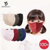 국산 새부리형 더마밸리 클린에어 컬러마스크 100매(소형), 그린 소형 100매