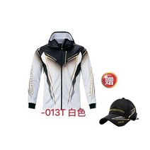 시마노 낚시 바람막이 셔츠 기모 방수복 의류, 화이트(모자 선물)