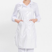 목걸이형 숏 단면 방수 앞치마 화이트 배식용 청소용