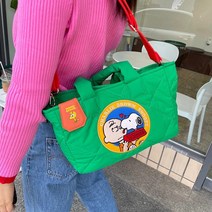 봉제 애착 대형인형 카와이 스누피 안미 만화 귀여운 공간 코튼 다운 정장 가방 고급 원 숄더 크로스 바디 백, [01] 28X20X10.5CM, [01] A