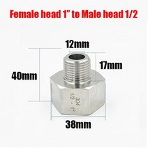 304 스테인레스 스틸 파이프 피팅 커넥터 어댑터 압력 게이지용 미터법-BSP 1/8 