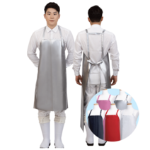 포시스 국내산 PU양면 방수 목걸이 H형 앞치마, H형 (중), 핑크