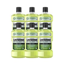 리스테린 내추럴 그린티 마일드 구강청결제, 250ml, 6개