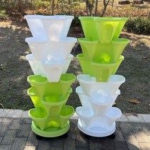텃밭 딸기 상추 화분 수경 재배 키우기 세트 홈 대형 사각 토끼 꽃 모던 귀여운 꽃무늬 베란다, 01, 6단 3화이트 3그린 + 짐벌 트레, 크다