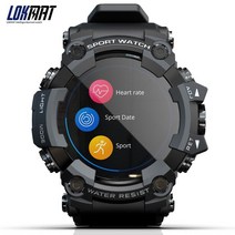 가성비스마트워치 초등학생 LOKMAT ATTACK 풀 터치 스크린 피트니스 트래커 스마트 워치 남성 심박수 모니터 안드로이드 ios를위한 혈압 Smartwatch, [01] Black