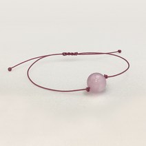 천연원석 쿤자이트 9.5mm 매듭 팔찌 프리사이즈