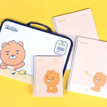 카카오프렌즈 신학기 지퍼파일 + 공책 세트, 라이언