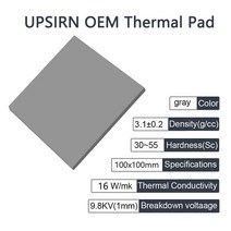데스크온매트 환영 OEM CPU/GPU 그래픽 카드 물 냉각 열 메인보드 실리콘 윤활지 패, 16w 열 패드, 100x100x1.5mm