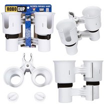 ROBOCUP 컵 홀더 업데이트 버전 음료 거치용 낚싯대 폴 보트 해변 의자 골프 카트 휠체어 보행기 드럼 스틱 마이크 스탠드용 [미국 직배송], White